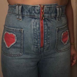 Revice Denim Flare Jeans with Heart Pockets